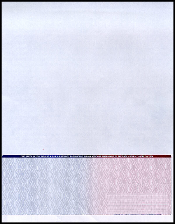 BT-607BP Bottom Check – Blue to Purple (1 perforation w/ blue shaded stub)