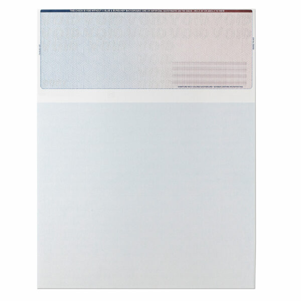 BT-611BP Top Check – Blue to Purple (3 equal perforations w/blue shaded stub)